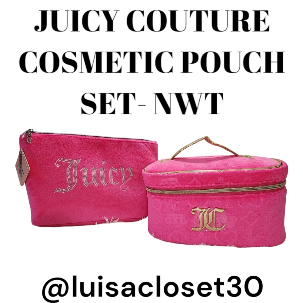 Juicy Couture Pink Cosmetic Bag Set NWT AMAZING BUNDLE